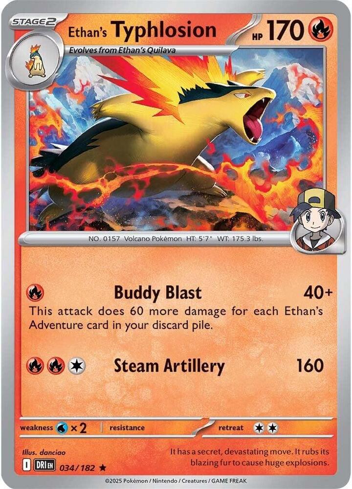 Ethan's Typhlosion Rare Holo DRI 034/182 NM