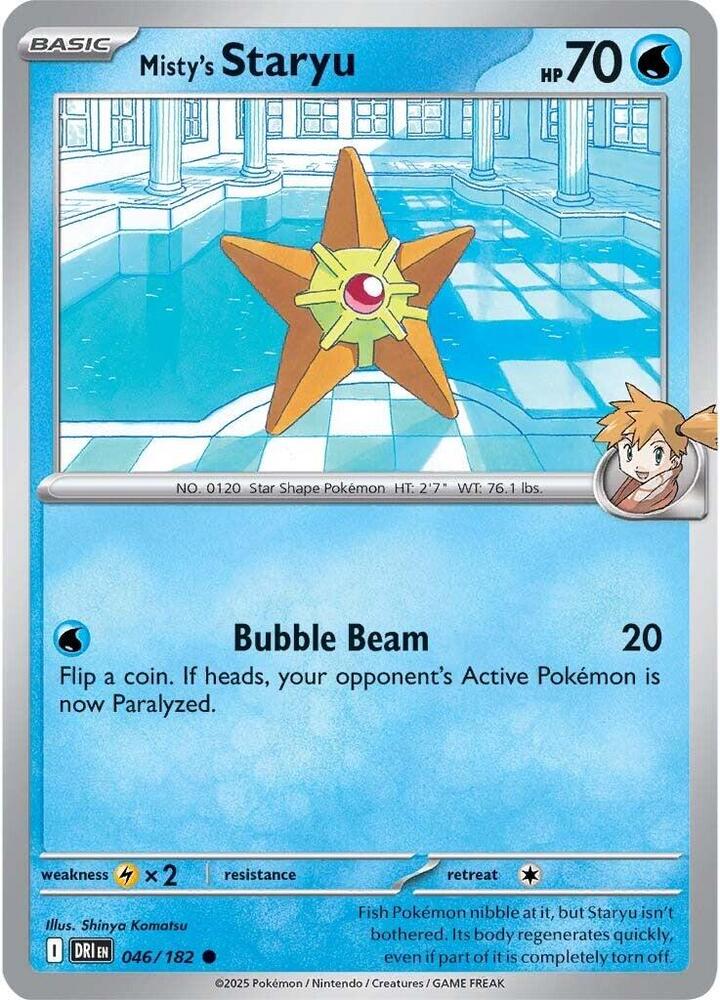 Misty's Staryu Common Reverse Holo DRI 046/182 NM