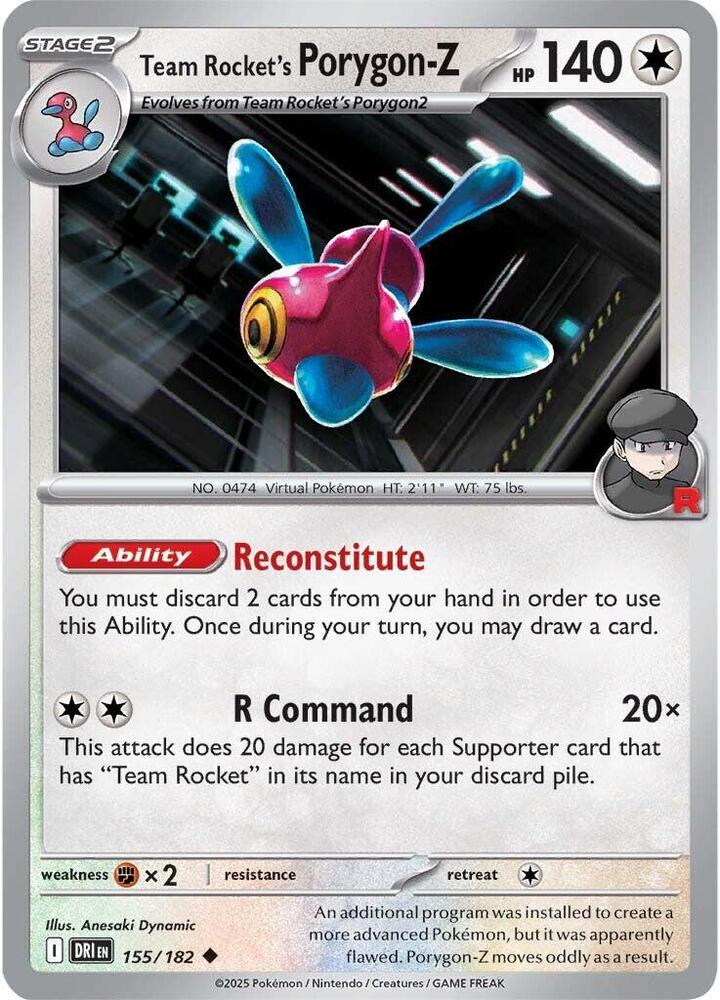Team Rocket's Porygon Z Uncommon Regular DRI 155/182 NM