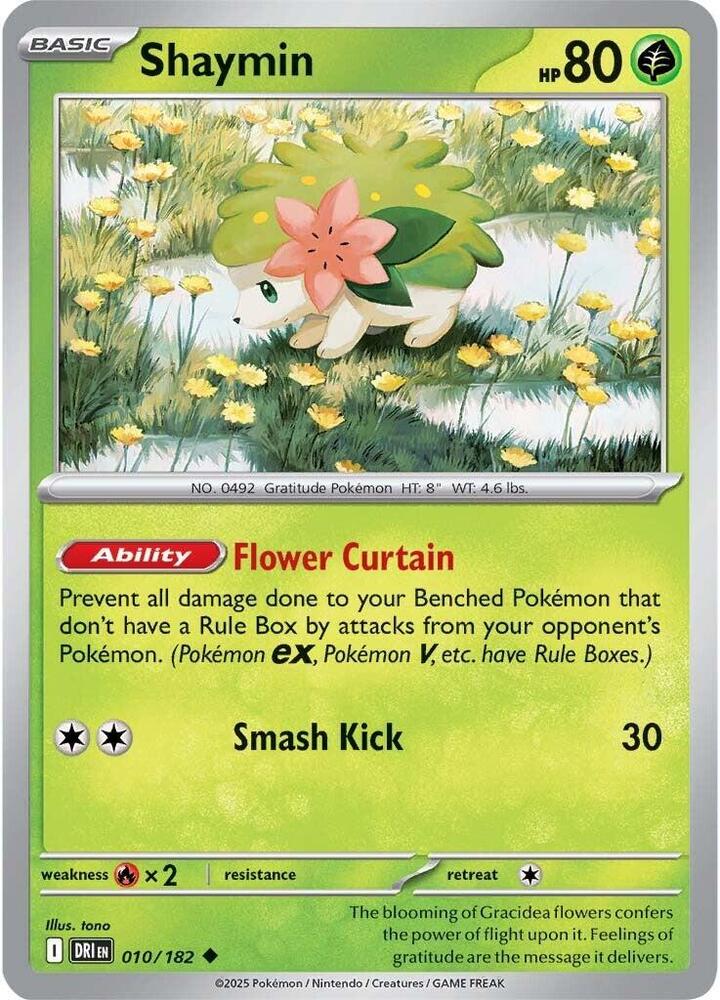 Shaymin Uncommon Regular DRI 010/182 NM