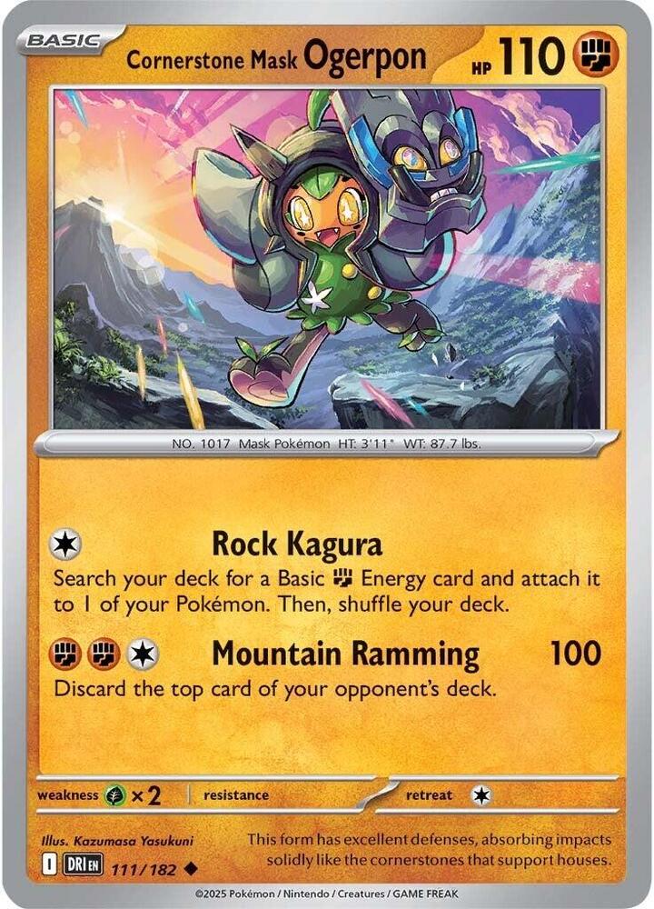 Cornerstone Mask Ogerpon Uncommon Regular DRI 111/182 NM