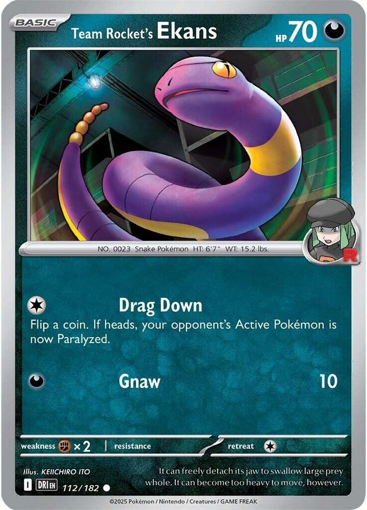 Team Rocket's Ekans Common Regular DRI 112/182 NM