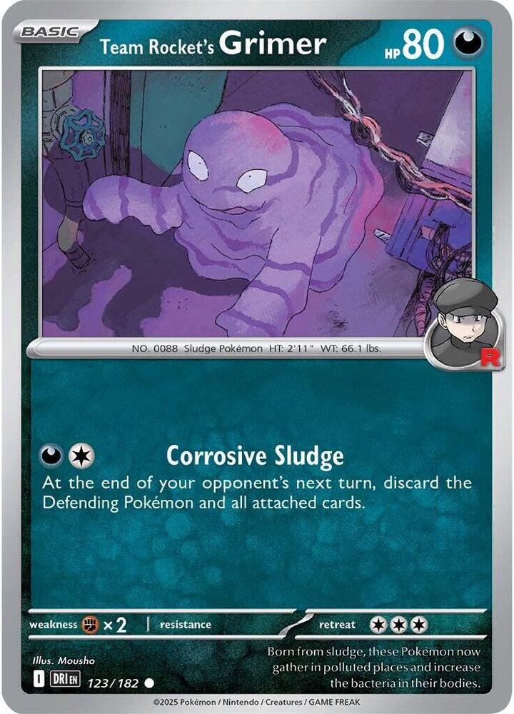 Team Rocket's Grimer Common Regular DRI 123/182 NM