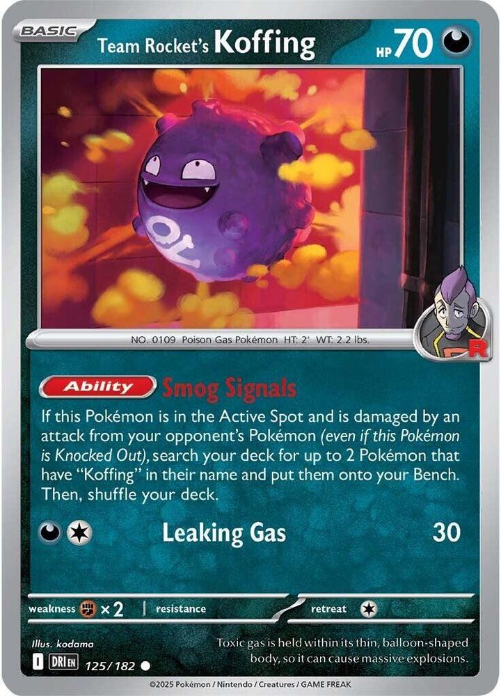 Team Rocket's Koffing Common Regular DRI 125/182 NM