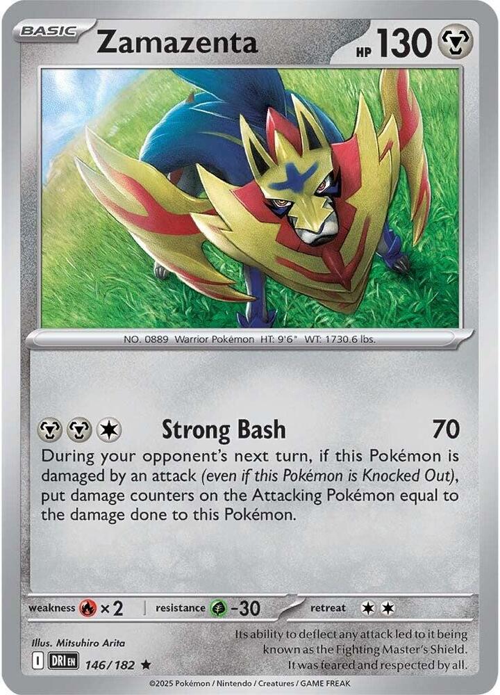 Zamazenta Rare Reverse Holo DRI 146/182 NM