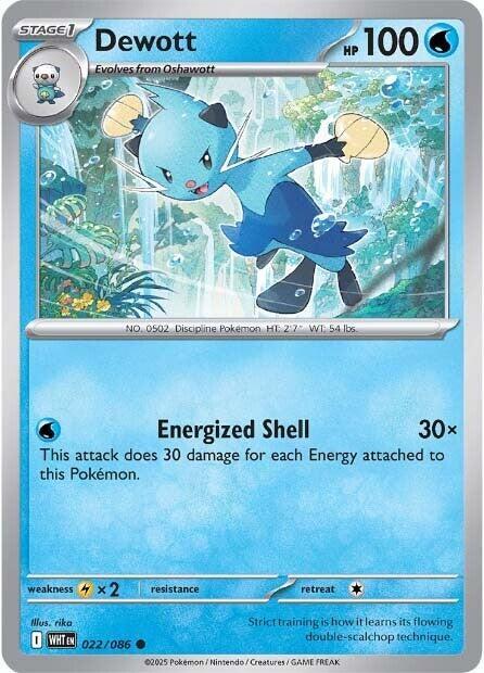 Dewott Common Reverse Holo WHT 022/086 NM