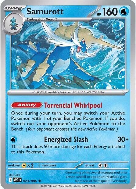 Samurott Rare Holo WHT 023/086 NM