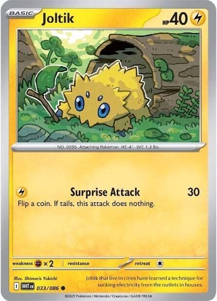 Joltik Common Reverse Holo WHT 033/086 NM