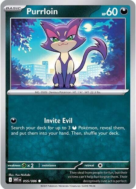 Purrloin Common Reverse Holo WHT 055/086 NM