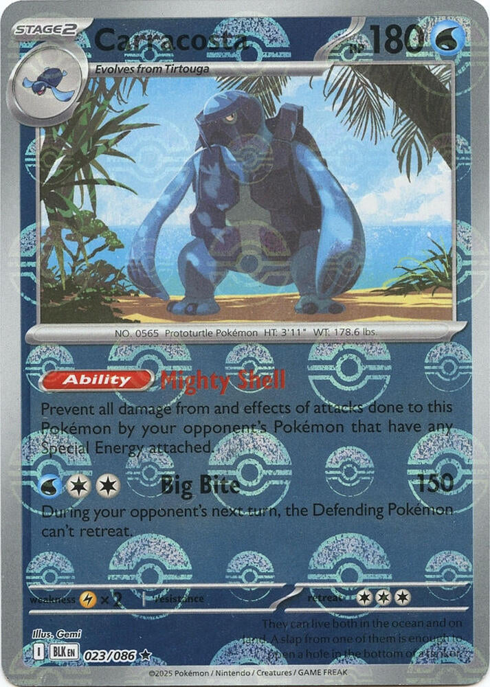 Carracosta (Poke Ball Pattern) Rare Holo BLK 023/086 NM