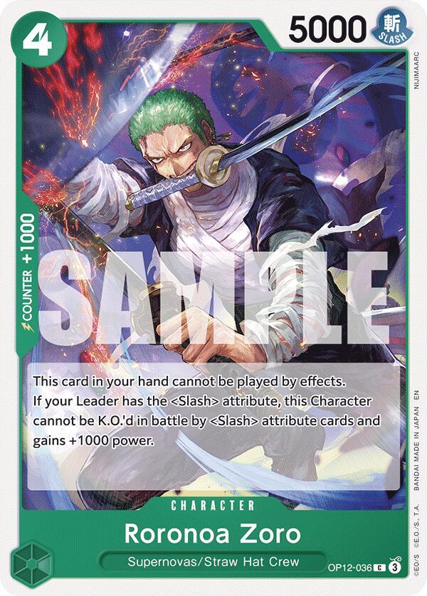 Roronoa Zoro (036) C OP12 OP12-036 NM