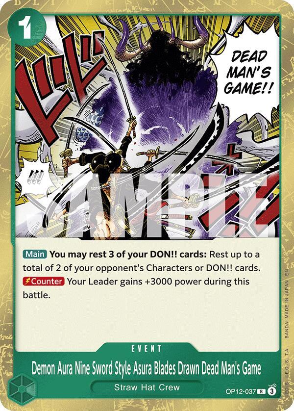 Demon Aura Nine Sword Style Asura Blades R Foil OP12 OP12-037 NM