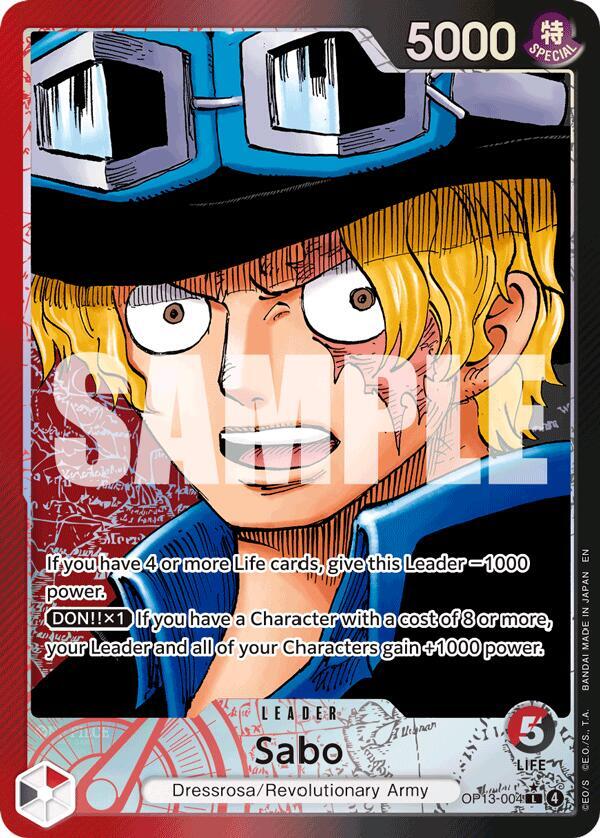 Sabo (004) (Alternate Art) L Foil OP13 OP13-004 NM