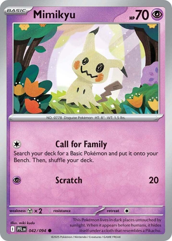 Mimikyu Common Reverse Holo PFL 042/094 NM