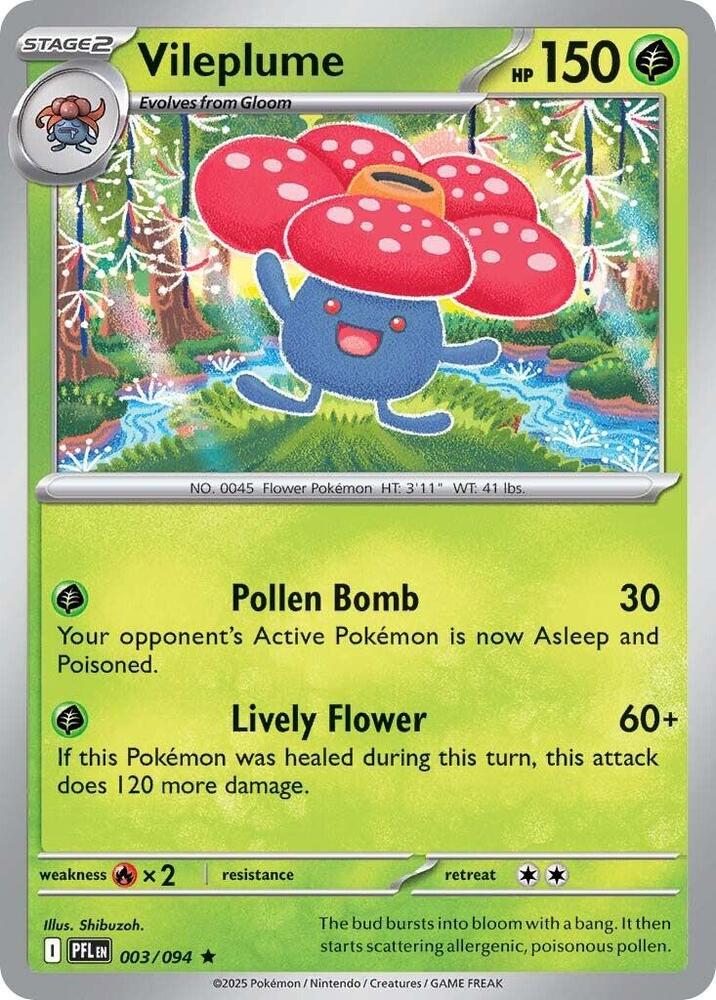 Vileplume Rare Holo PFL 003/094 NM