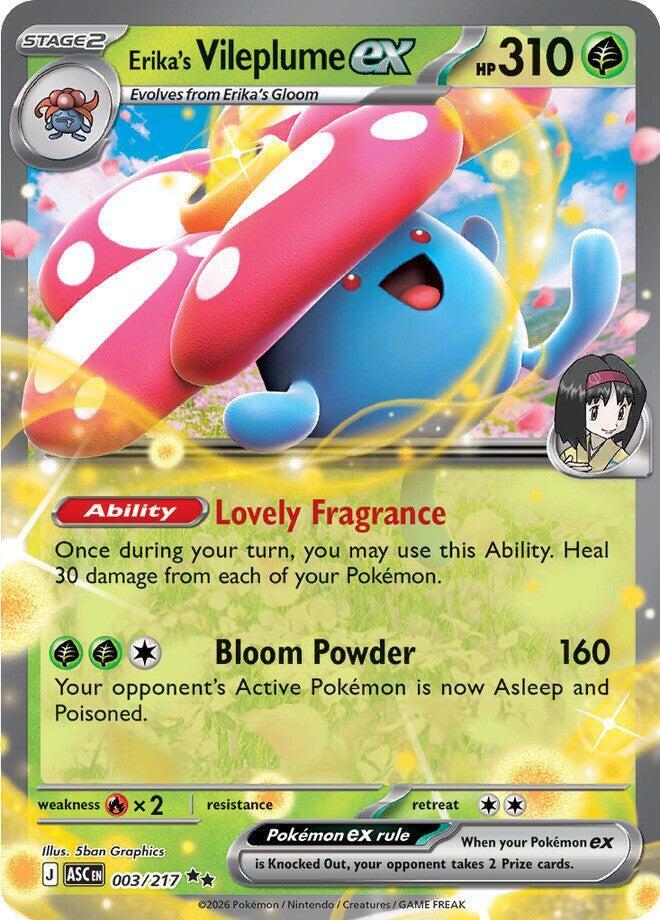 Erika's Vileplume ex Double Rare Holo ASC 003/217 NM