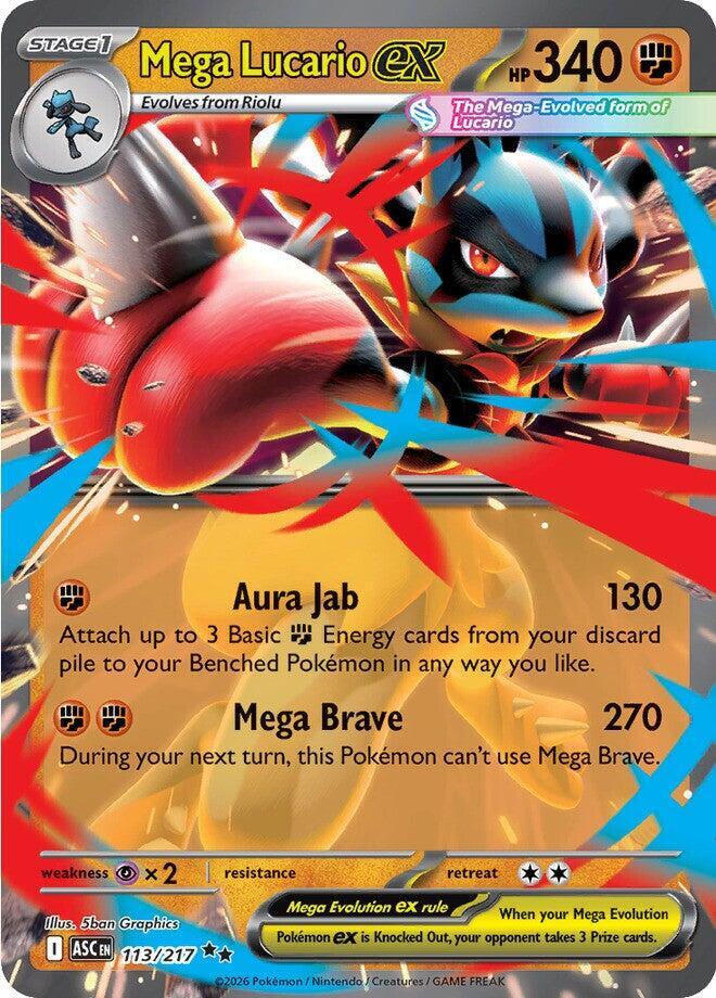 Mega Lucario ex Double Rare Holo ASC 113/217 NM