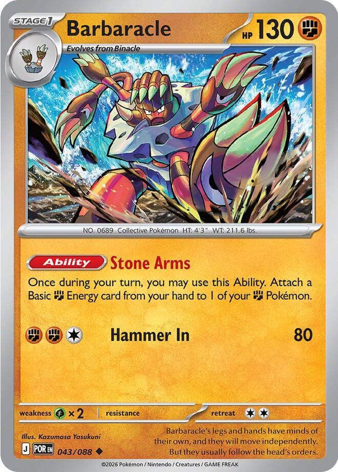 Barbaracle Uncommon Reverse Holo POR 043/088 NM