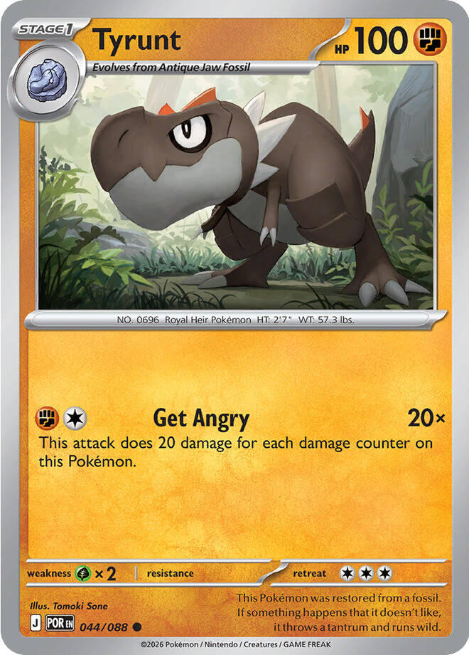 Tyrunt Common Reverse Holo POR 044/088 NM