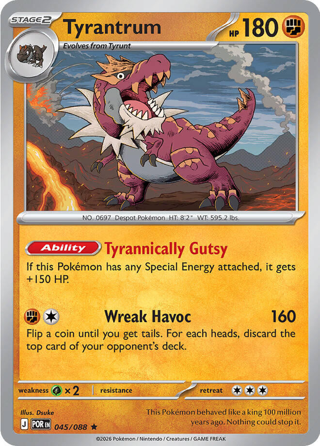 Tyrantrum Rare Reverse Holo POR 045/088 NM