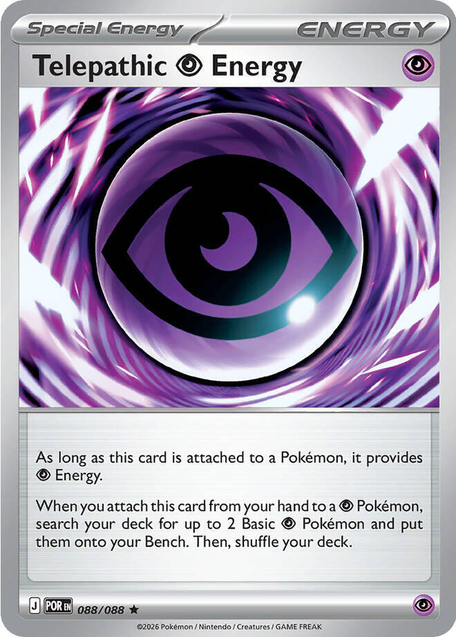 Telepathic Psychic Energy Rare Holo POR 088/088 NM