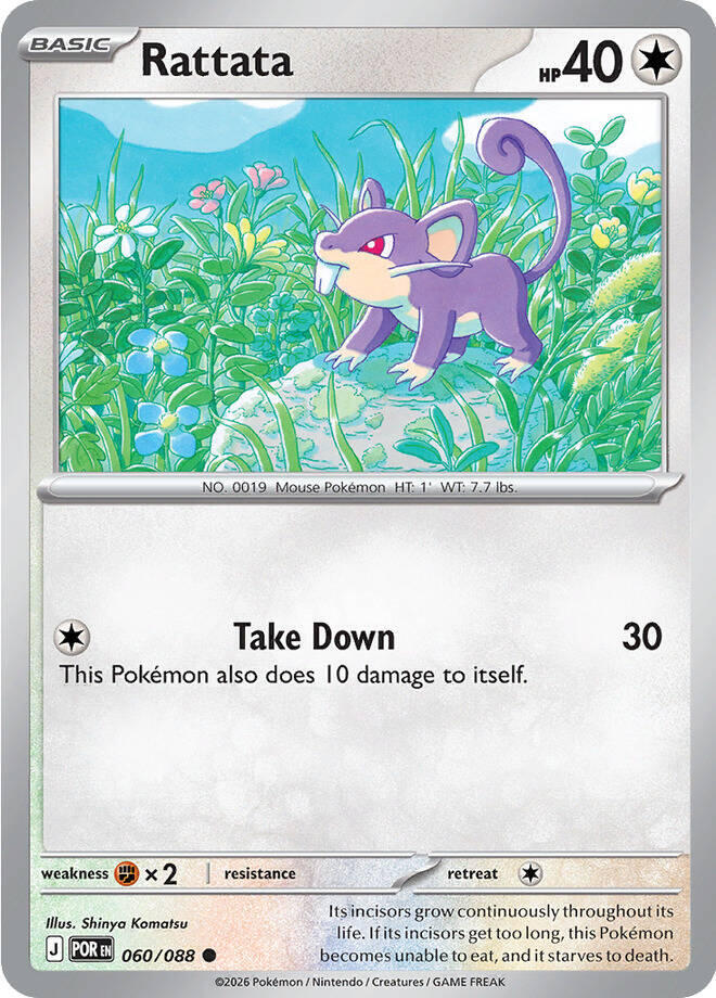 Rattata Common Reverse Holo POR 060/088 NM
