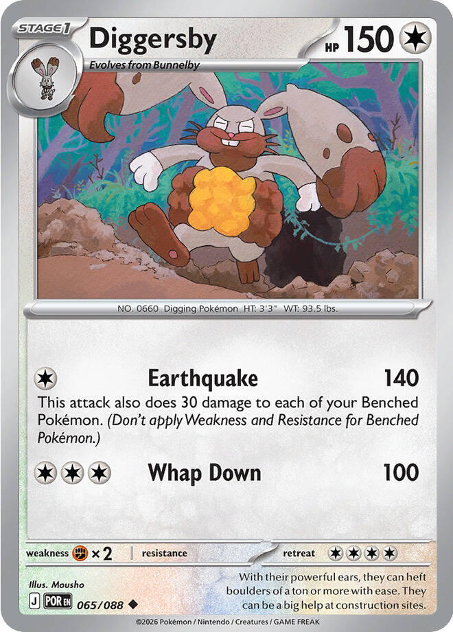 Diggersby Uncommon Reverse Holo POR 065/088 NM