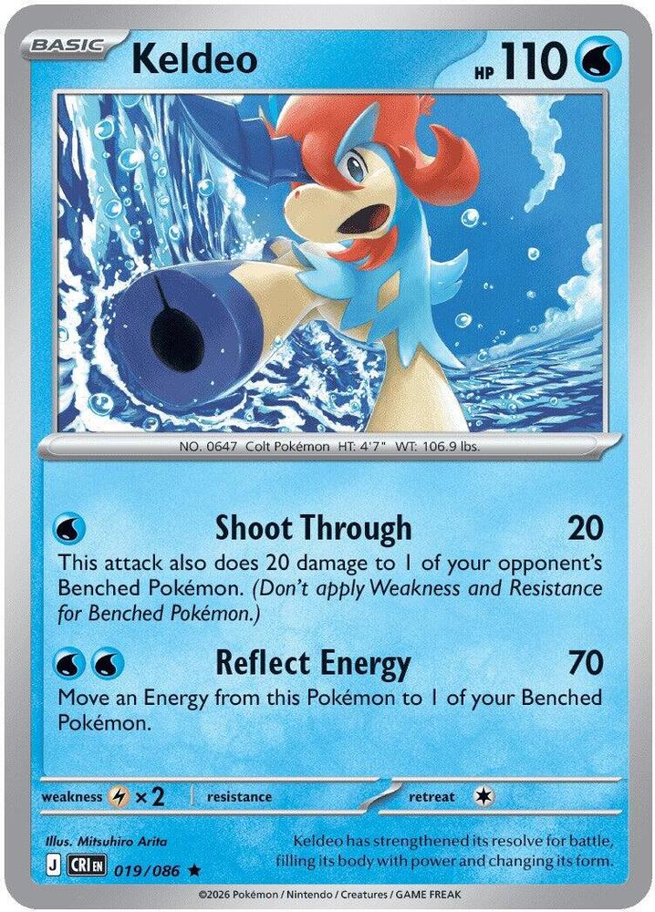 Keldeo Rare Holo CRI 019/086 NM