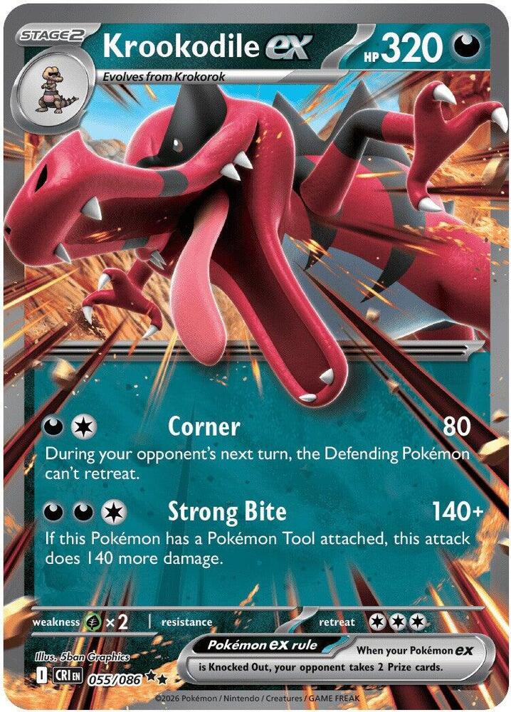 Krookodile ex Double Rare Holo CRI 055/086 NM