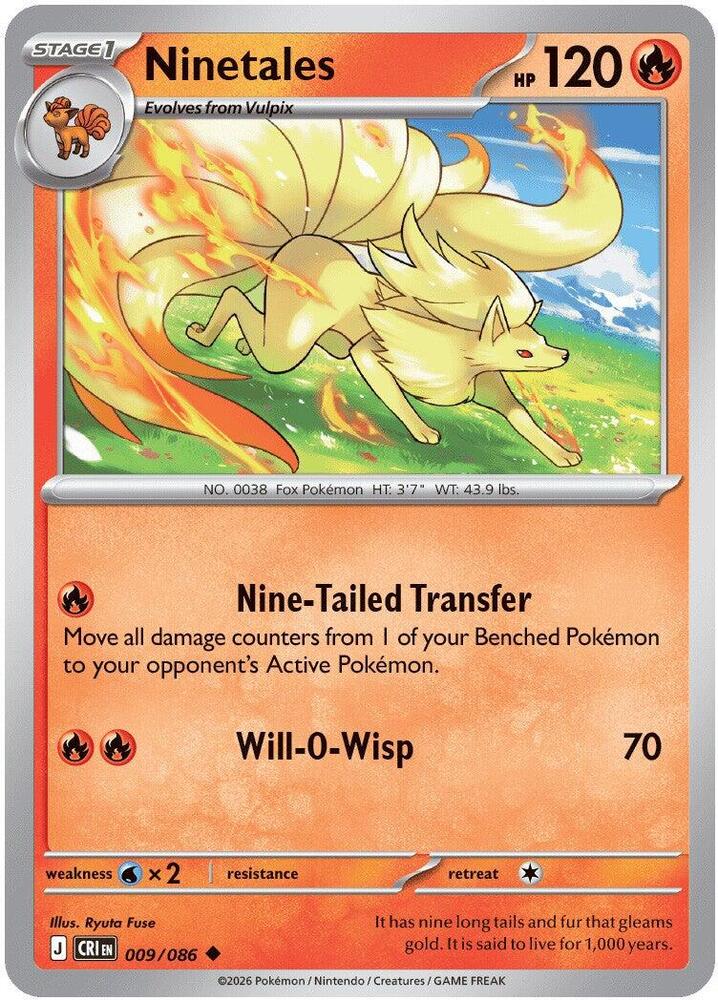 Ninetales Uncommon CRI 009/086 NM
