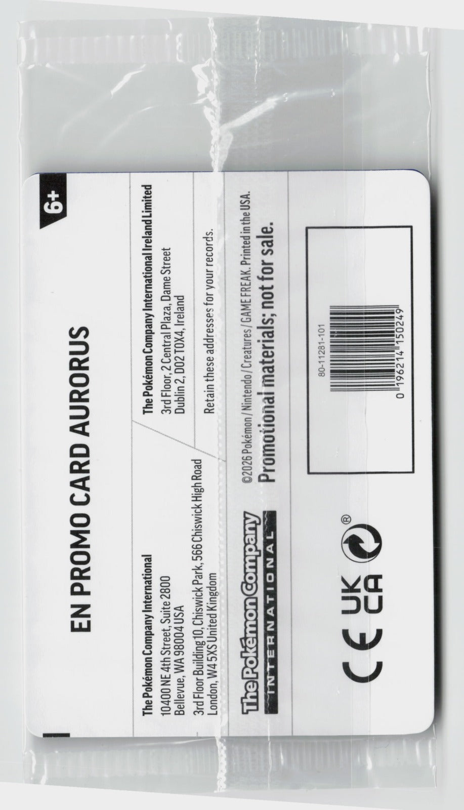Aurorus (Perfect Order Stamped) Rare Holo MCAP 024/088 NM (Back)
