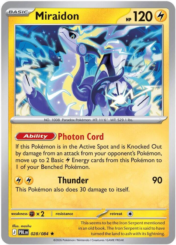 Miraidon Rare Holo PBL 028/084 NM