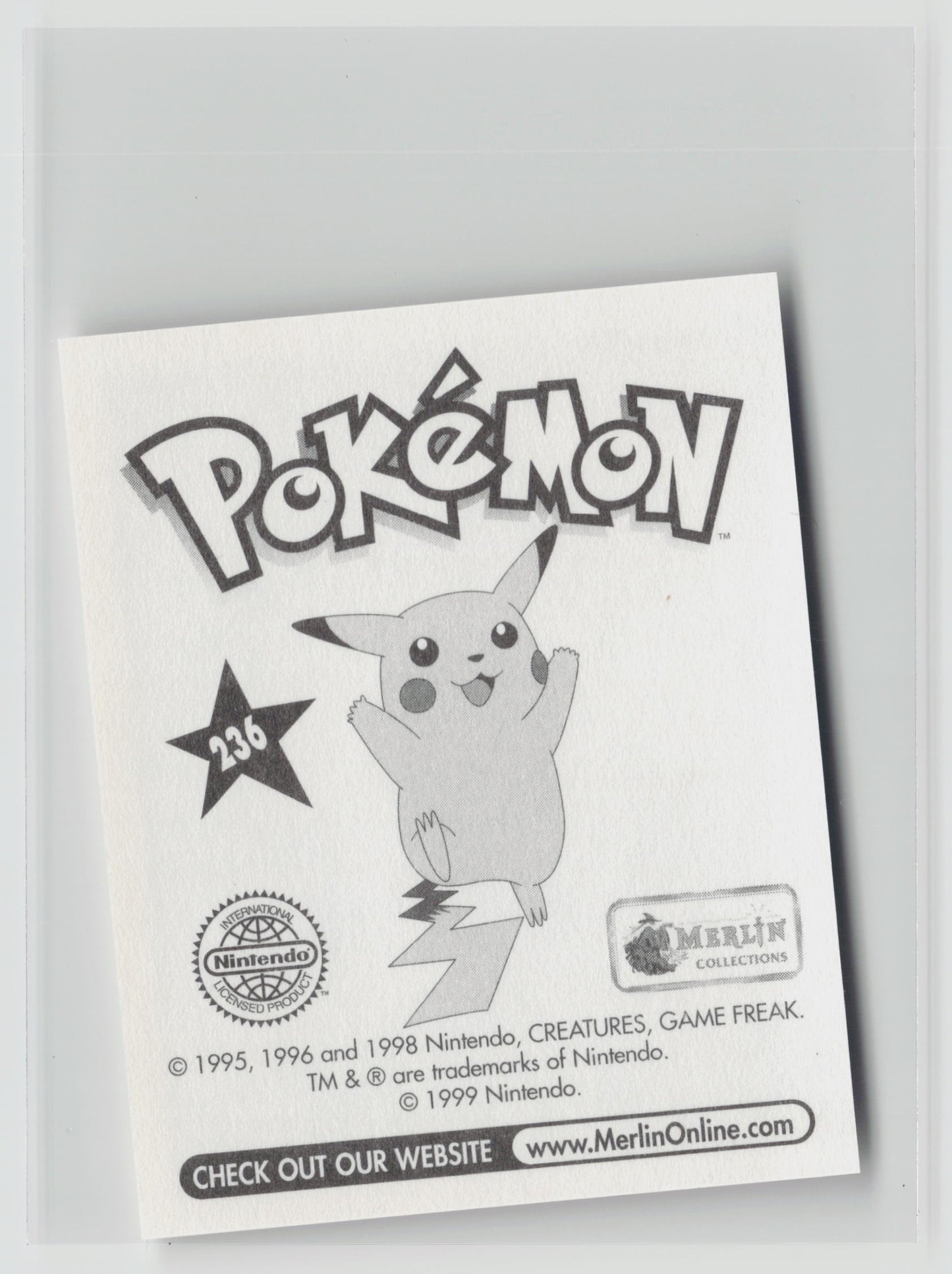 Poliwrath - Merlin Topps Sticker 1999 #236 NM (Back)