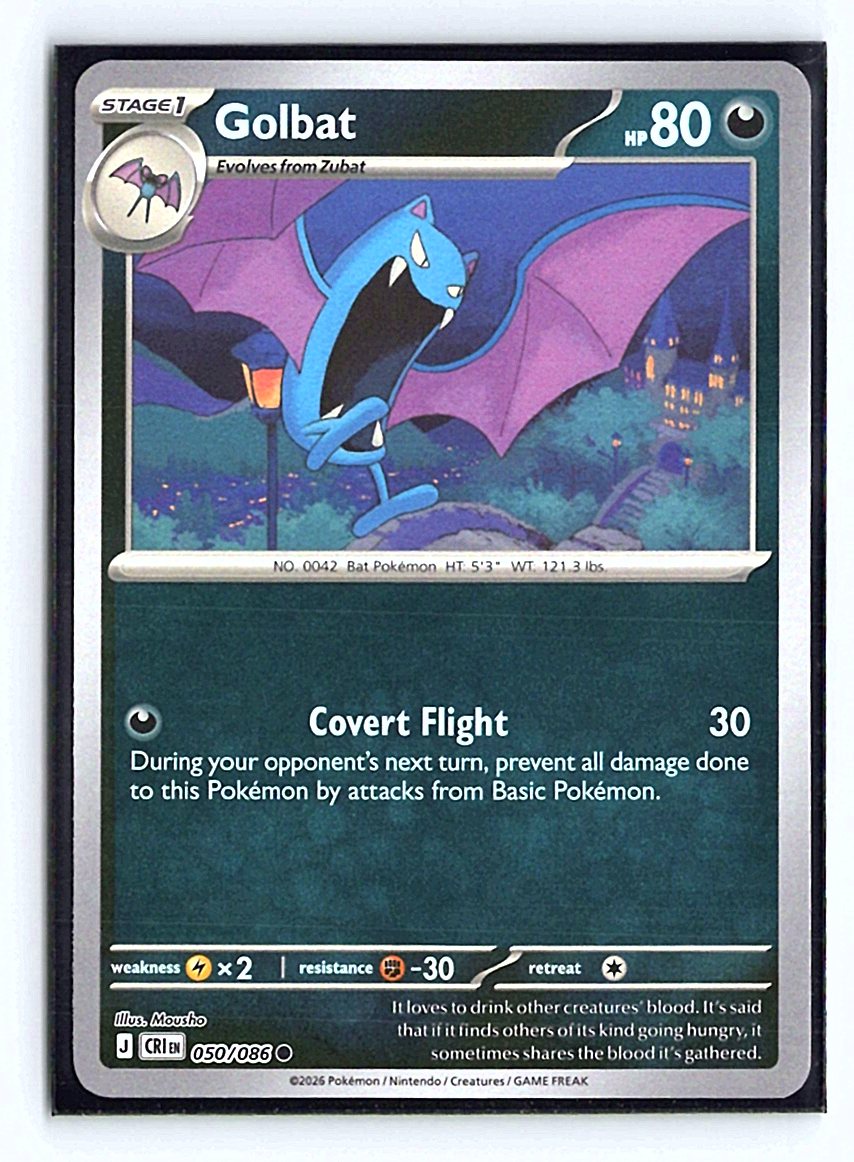 Golbat Common Reverse Holo CRI 050/086 NM