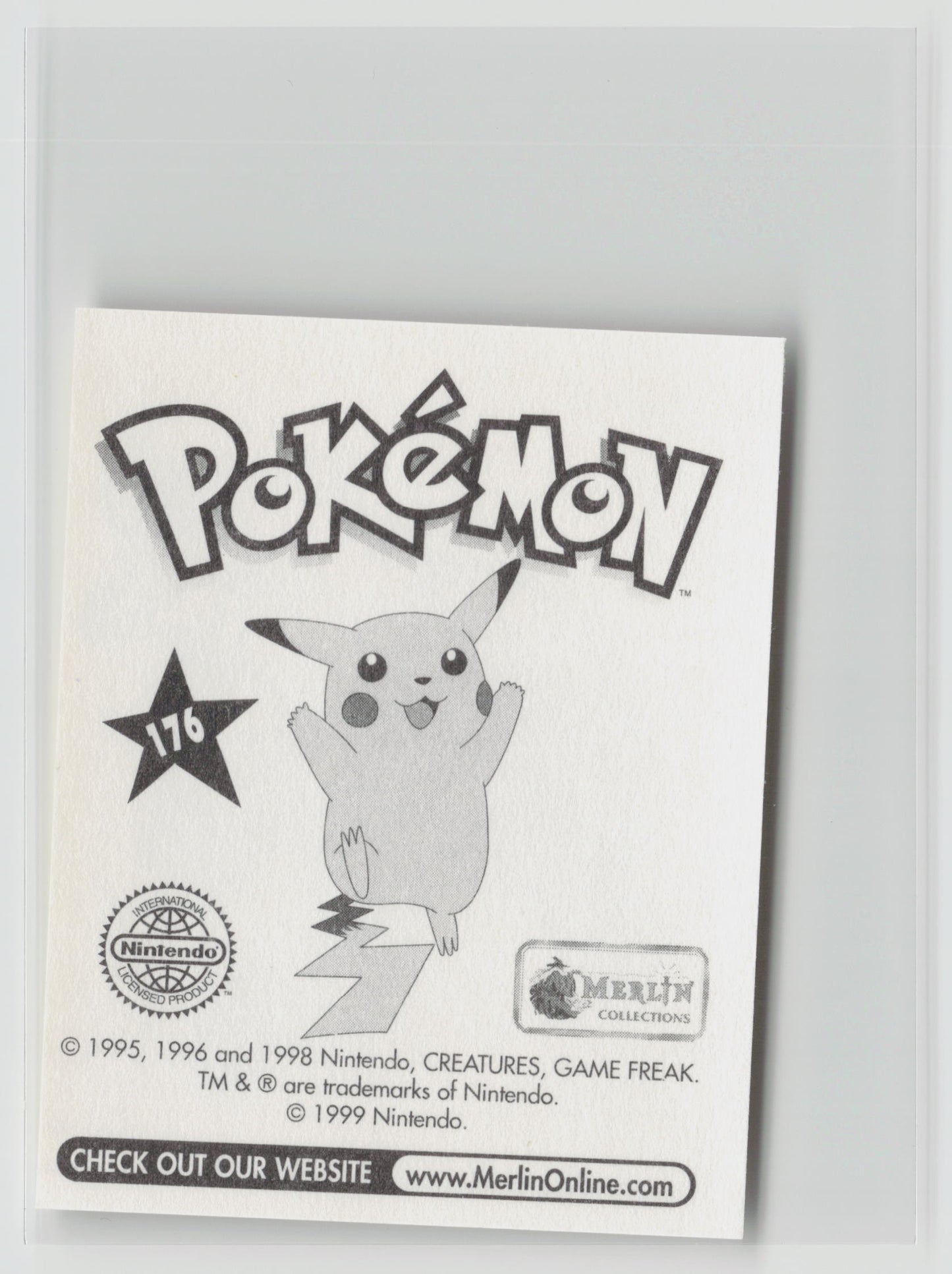 Hitmonlee - Merlin Topps Sticker 1999 #176 NM (Back)