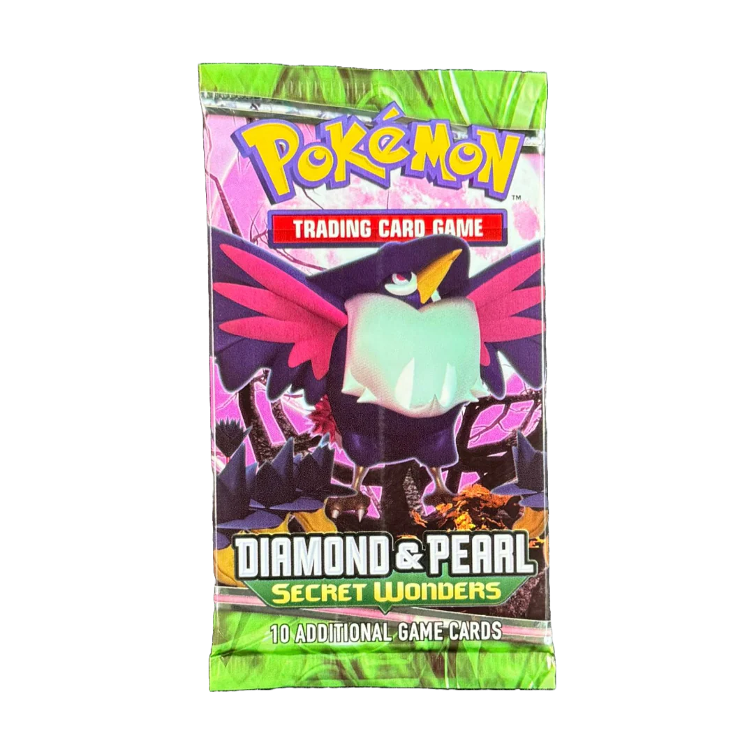 Diamond and Pearl Secret Wonders Booster Pack- Honchcrow Art