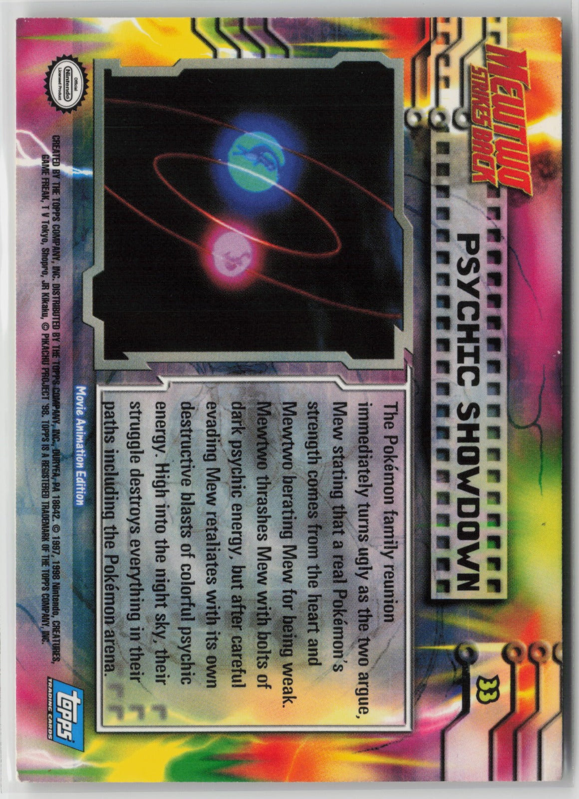 Topps Psychic Showdown Mewtwo Strikes Back #33 LP (Back)