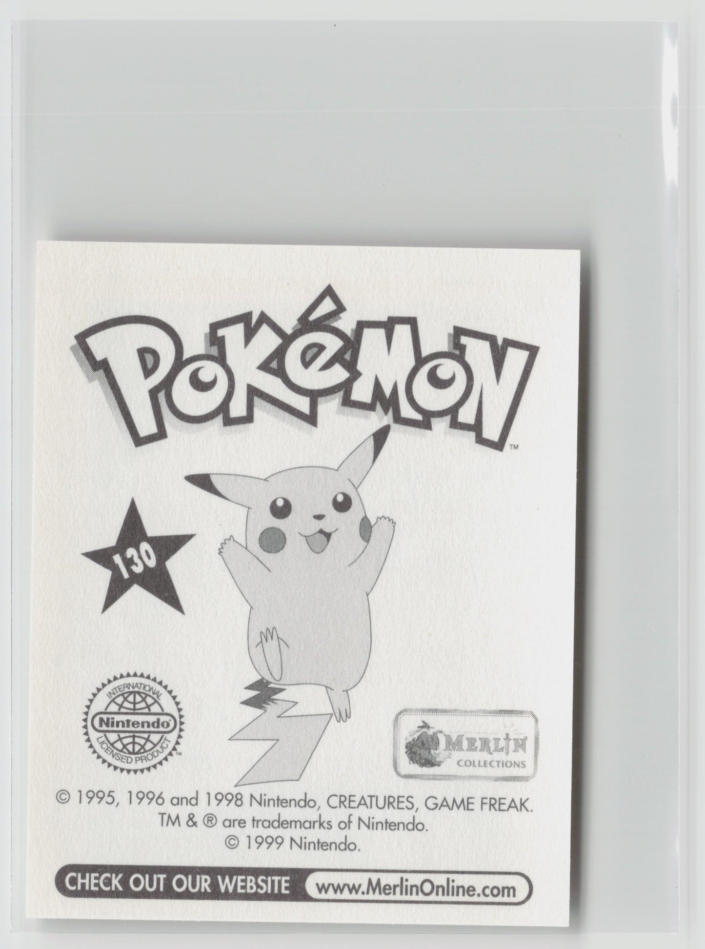 Gyarados - Merlin Topps Sticker 1999 #130 NM (Back)