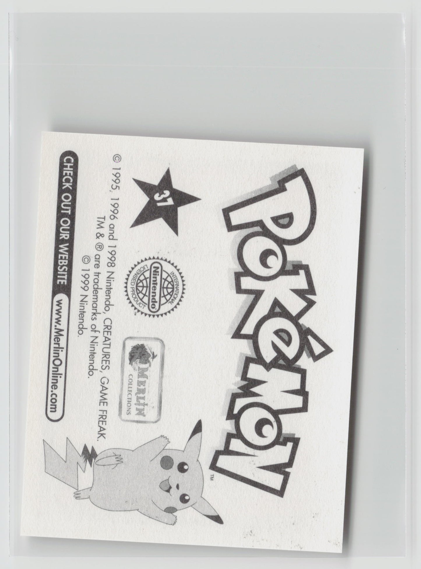 Vulpix - Merlin Topps Sticker 1999 #37 NM (Back)