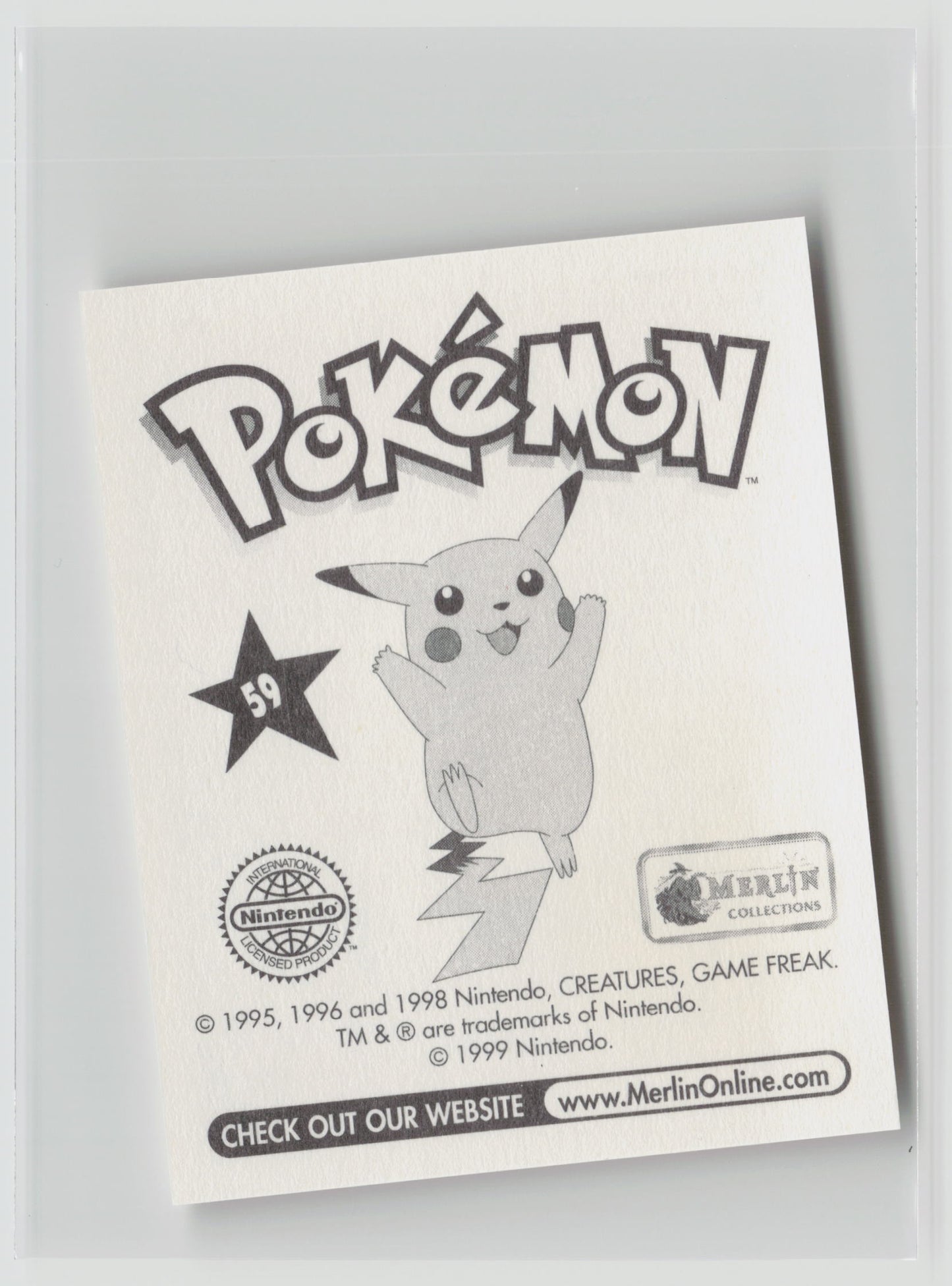 Arcanine - Merlin Topps Sticker 1999 #59 NM (Back)