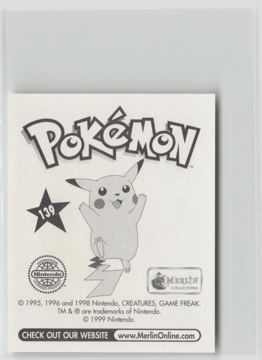 Omastar - Merlin Topps Sticker 1999 #139 NM (Back)