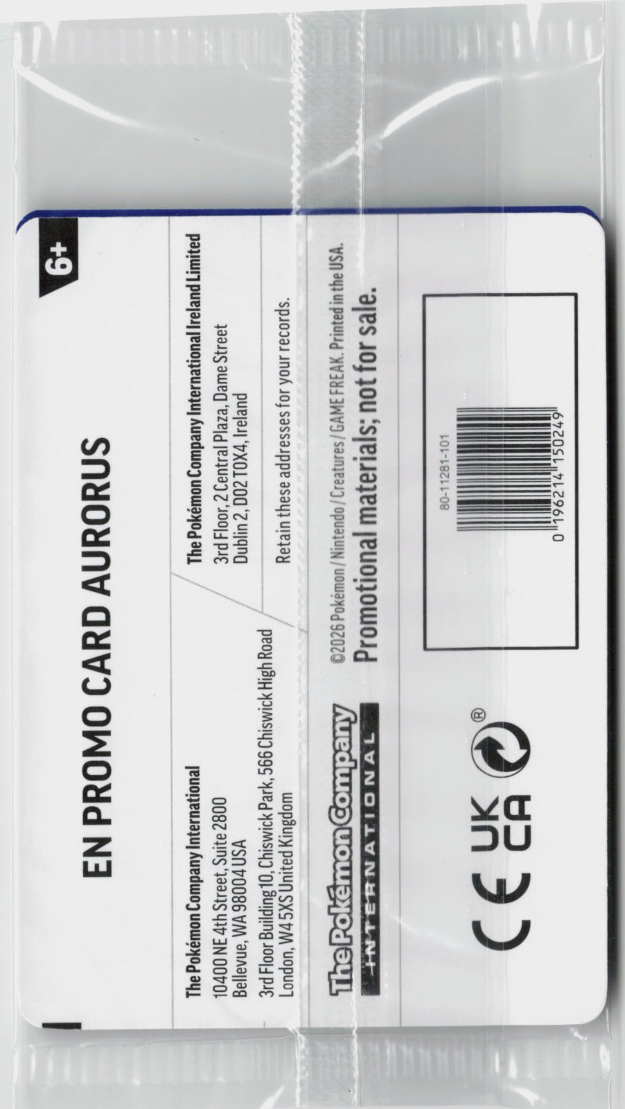 Aurorus (Perfect Order Stamped) Rare Holo MCAP 024/088 NM (Back)