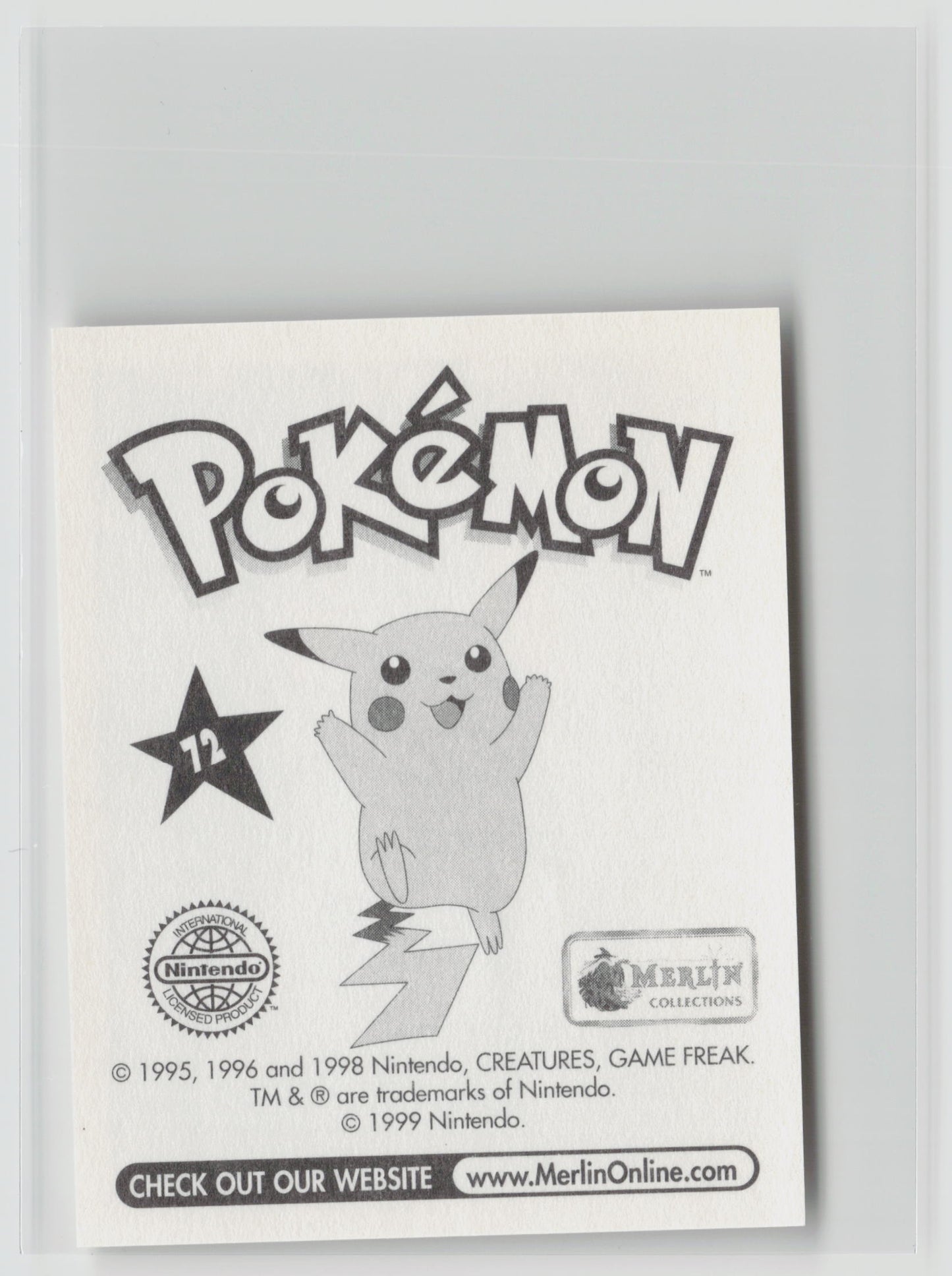 Tentacool - Merlin Topps Sticker 1999 #72 NM (Back)