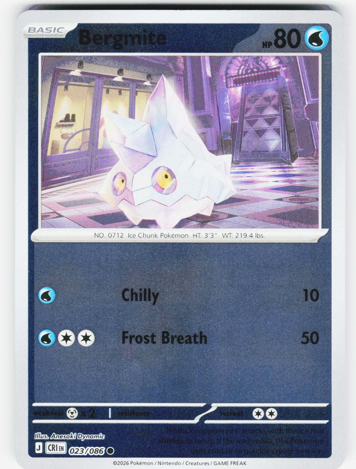 Bergmite Common Reverse Holo CRI 023/086 NM