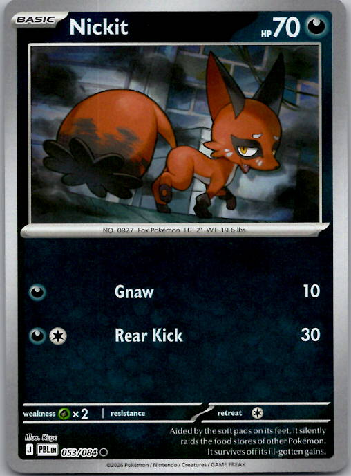 Nickit Common Reverse Holo PBL 053/084 NM