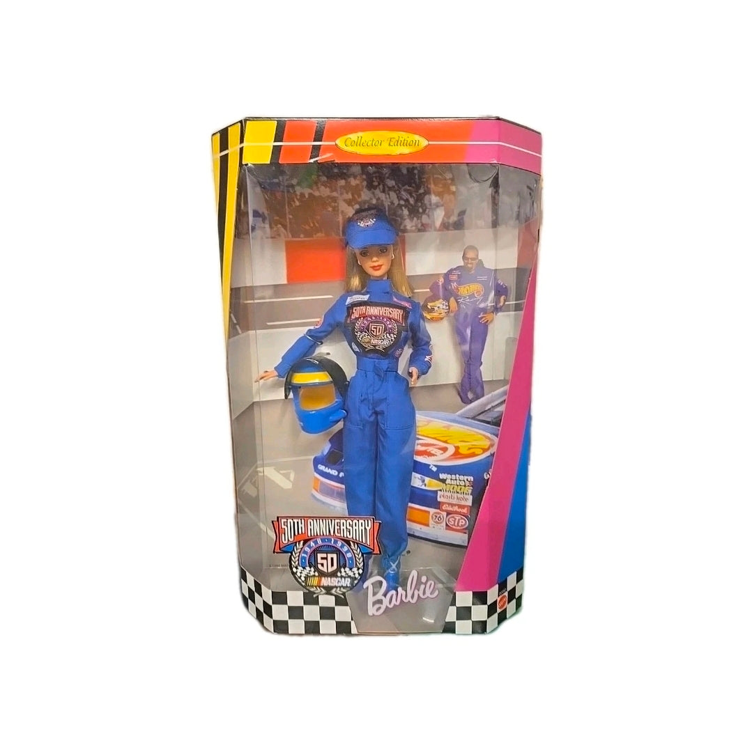 50th Anniversary Nascar 1998 Barbie Doll, NRFB New in box, Mattel