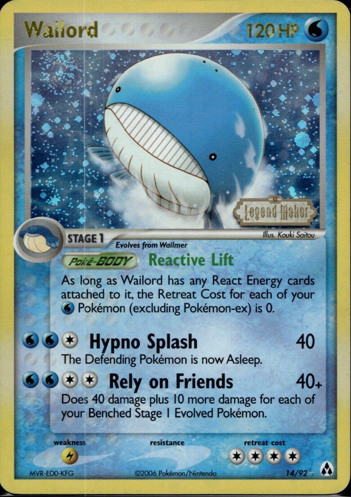 Wailord - Legend Maker #14/92 (STAMPED REVERSE)