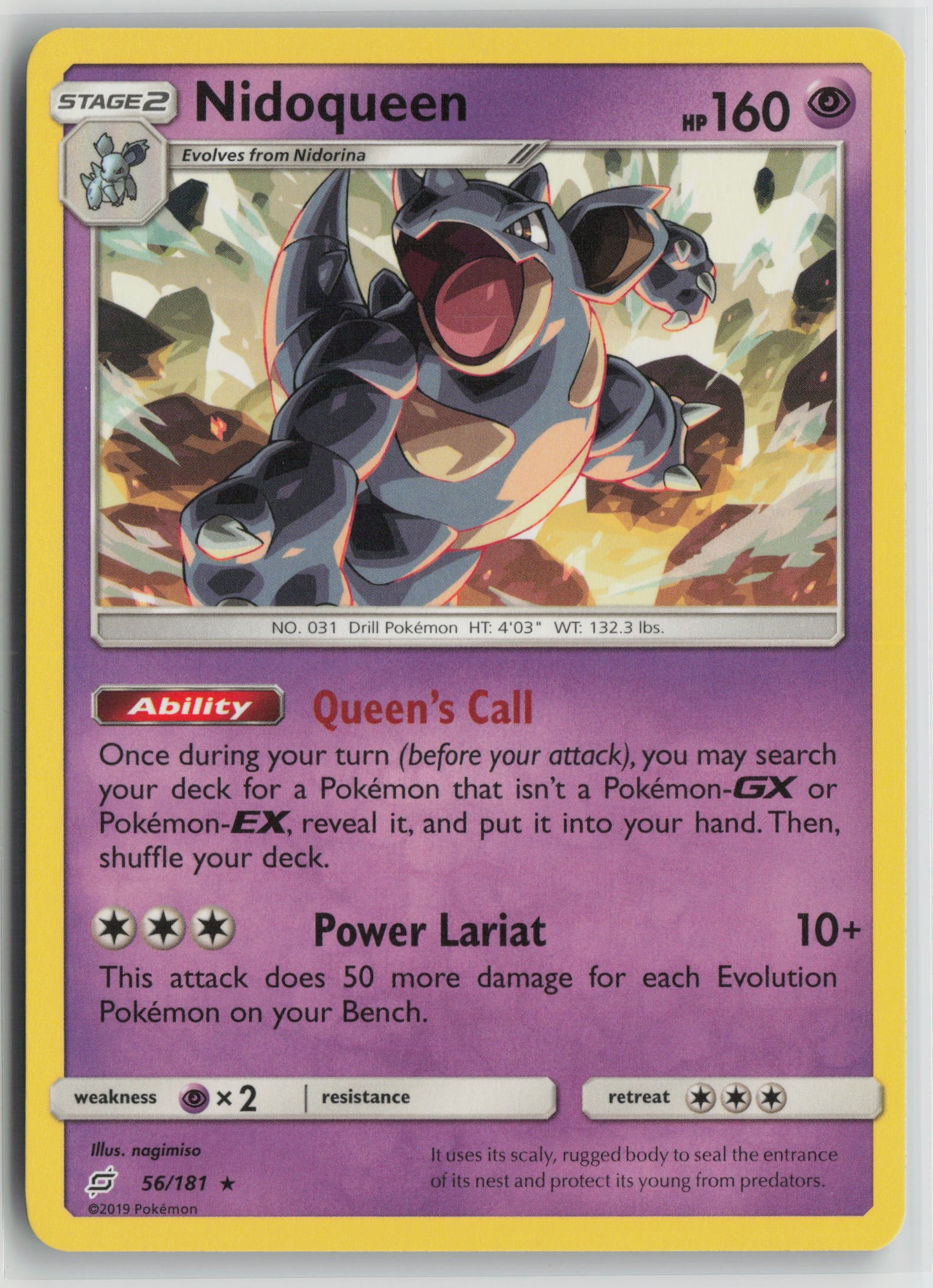 Nidoqueen Rare SM - Team Up 56/181 NM