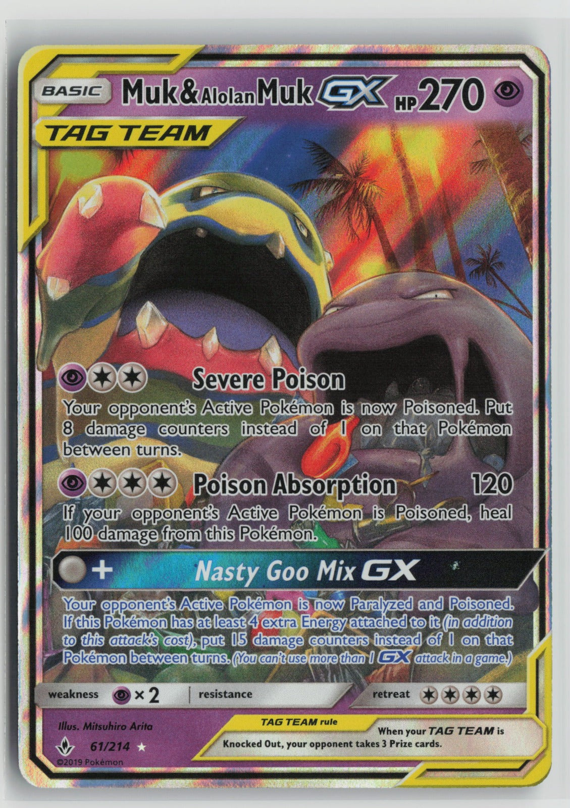 Muk & Alolan Muk GX Ultra Rare Holo SM10 61/214 NM