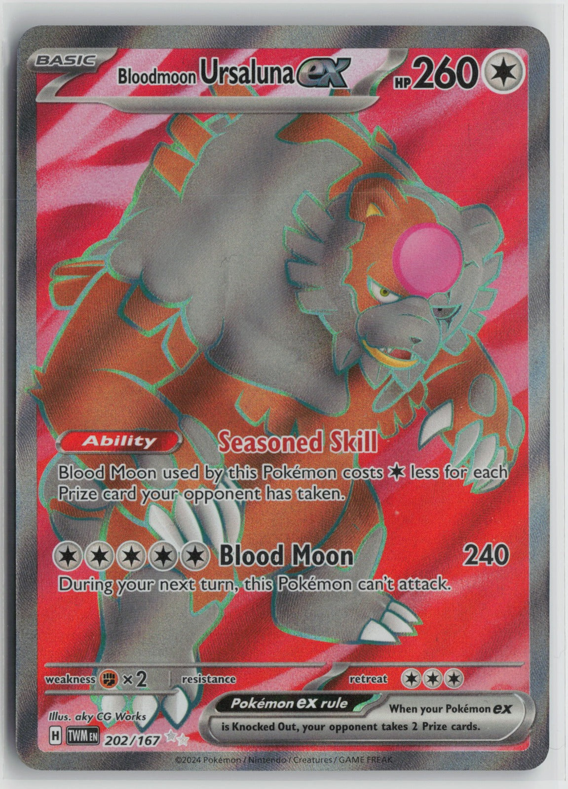 Bloodmoon Ursaluna ex Ultra Rare Holo TWM 202/167 NM